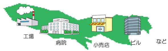 工場・病院・小売店・ビルなど